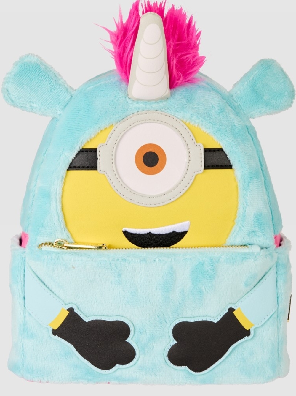Loungefly Aqua Minion Unicorn Plush Backpack with Pink Mane NWT